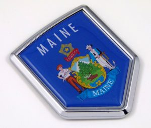 maine Flag Chrome Emblem