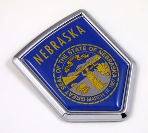 nebraska Flag Chrome Emblem