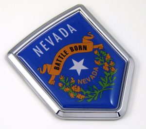 nevada Flag Chrome Emblem