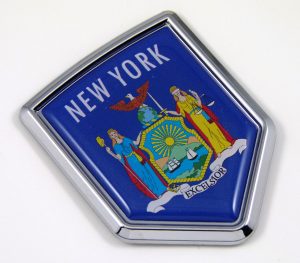 new york Flag Chrome Emblem