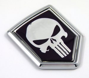 punisher crest 3D adhesive chrome car emblem