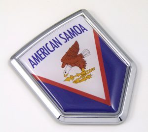 samoa american Flag Chrome Emblem