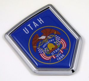 utah Vermont Flag Chrome Emblem