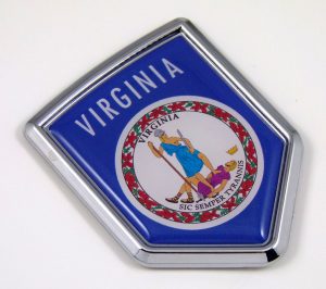 virginia Flag Chrome Emblem