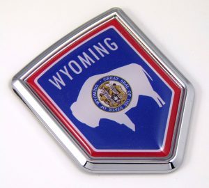 wyoming Flag Chrome Emblem