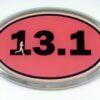 13.1 Pink Oval 3D Chrome Car Emblem
