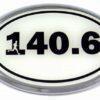 140.6 White Oval 3D Chrome Car Emblem
