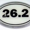 26.2 White Oval 3D Chrome Car Emblem