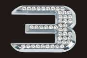 Chrome Number Style Crystal - 3