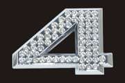 Chrome Number Style Crystal - 4
