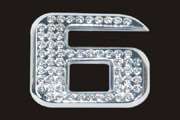 Chrome Number Style Crystal - 6