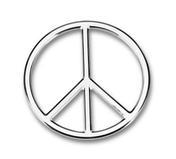 Peace Sign Chrome Emblem Outline
