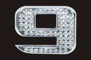 Chrome Number Style Crystal - 9