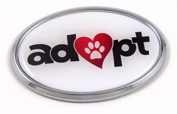 Adopt Oval 3D Adhesive Chrome Emblem