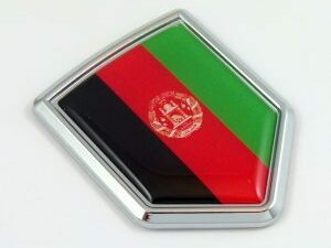 Afganistan Crest 3D Flag Chrome Auto Emblem