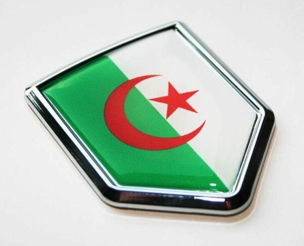Algeria Algerian Flag Decal Crest Chrome Emblem Sticker