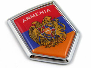 Armenia Flag Crest 3D Adhesive Chrome Auto Emblem