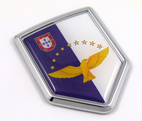 Azores Shield Crest 3D Adhesive Automobile Chrome Emblem