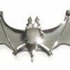 Bat Solid Metal Chrome Emblem with Crystal Eyes