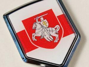 Belarus Belarussia Flag Crest Chrome Emblem Decal Sticker