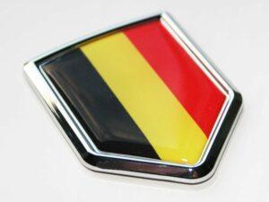Belgium Flag Decal Crest 3D Chrome Emblem Sticker