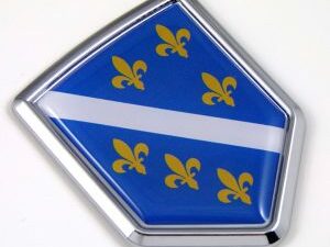 Bosnia Old Style 3D Adhesive Flag Crest Chrome Car Emblem