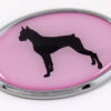 Boxer Pink Oval 3D Adhesive Chrome Emblem