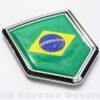 Brazil Flag Crest Brazilian Emblem Chrome Decal Sticker