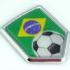 Brazil Soccer Crest 3D Adhesive Chrome Auto Emblem