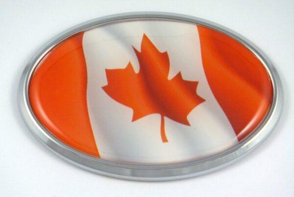 Canada Wave Flag Oval 3D Chrome Emblem