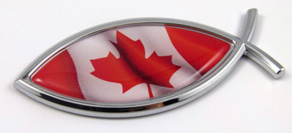 Canada Jesus Fish 3D Auto Emblem