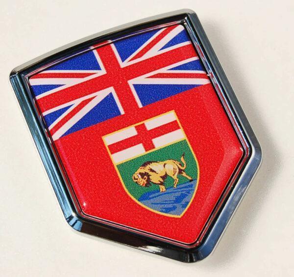 Canada Manitoba Flag Crest Chrome Emblem Decal Sticker