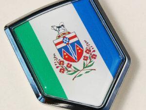 Canada Yukon Flag Chrome Emblem Crest Decal Sticker