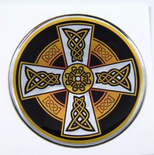 Celtic Domed 1 3D Chrome Background Adhesive Car Badge