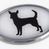 Chihuahua 3D Adhesive Oval Chrome Pet Emblem
