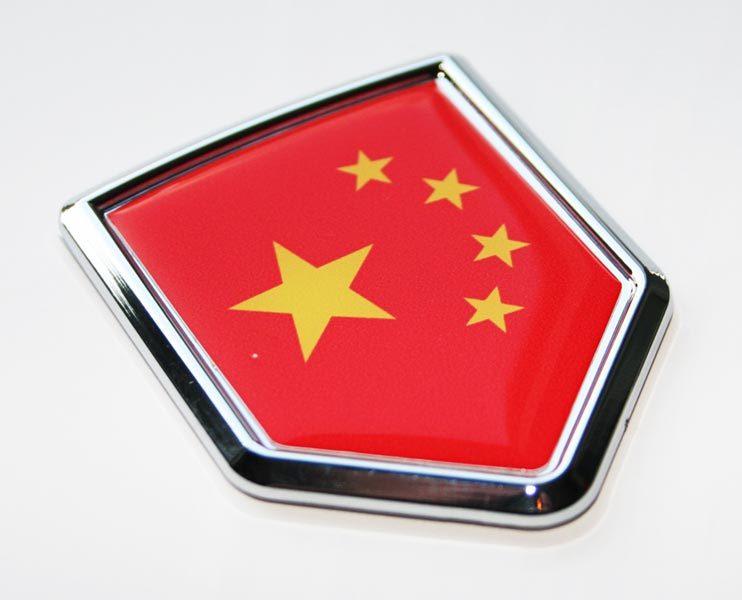 China Chinese Flag Decal Crest 3D Chrome Emblem Sticker