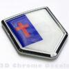 Christian Flag Emblem Chrome Crest Decal Sticker