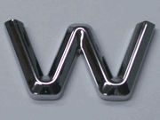 Chrome Letter Style 4 - W