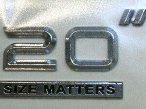 Chrome Size Matters Car Emblem