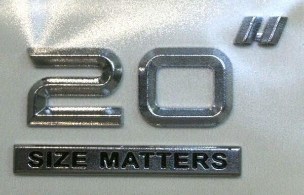 Chrome Size Matters Car Emblem