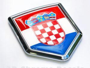 Croatia Flag Croatian Emblem Chrome Crest Decal Sticker