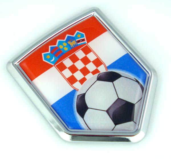 Croatia Soccer Crest 3D Adhesive Chrome Auto Emblem