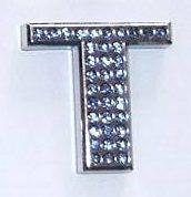 Crystal Chrome Letters BLUE - T