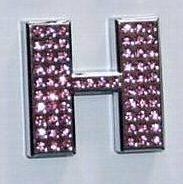 Crystal Chrome Letters PINK - H