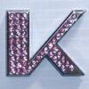Crystal Chrome Letters PINK - K