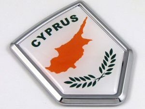 Cyprus 3D Adhesive Flag Crest Chrome Car Emblem