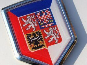 Czech Republic Decal Flag Crest Chrome Emblem Sticker