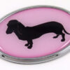 Deschaund Pink Oval 3D Adhesive Chrome Emblem