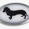 Deschaund 3D Adhesive Oval Chrome Pet Emblem