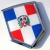 Dominican Republic Decal Flag Crest Chrome Emblem Sticker